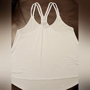 Mudd Size L White Flowy Tank Top